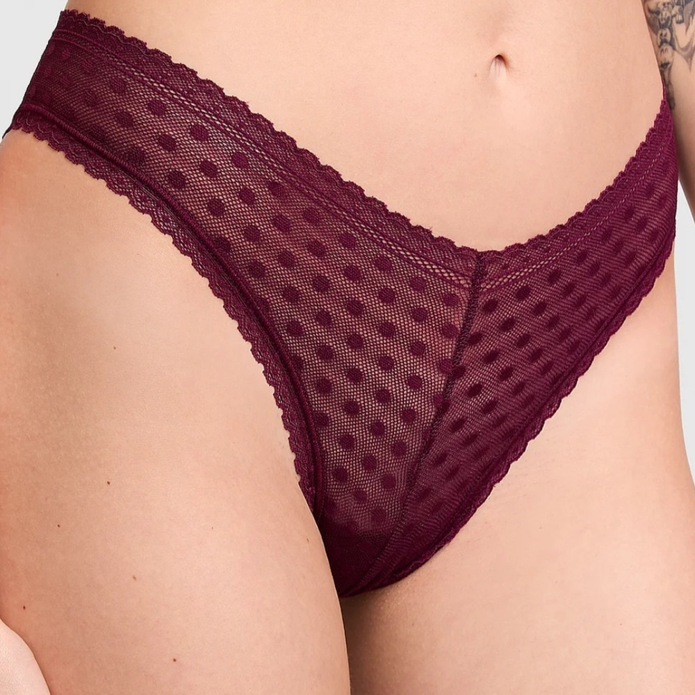 PINK Lace V-Front Brazilian Panty Women Size XS